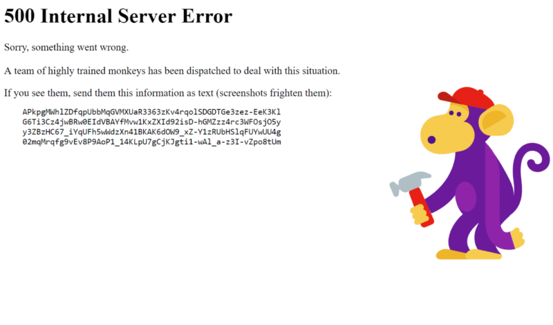 ‘500 Internal Server Error’-foutmelding van YouTube